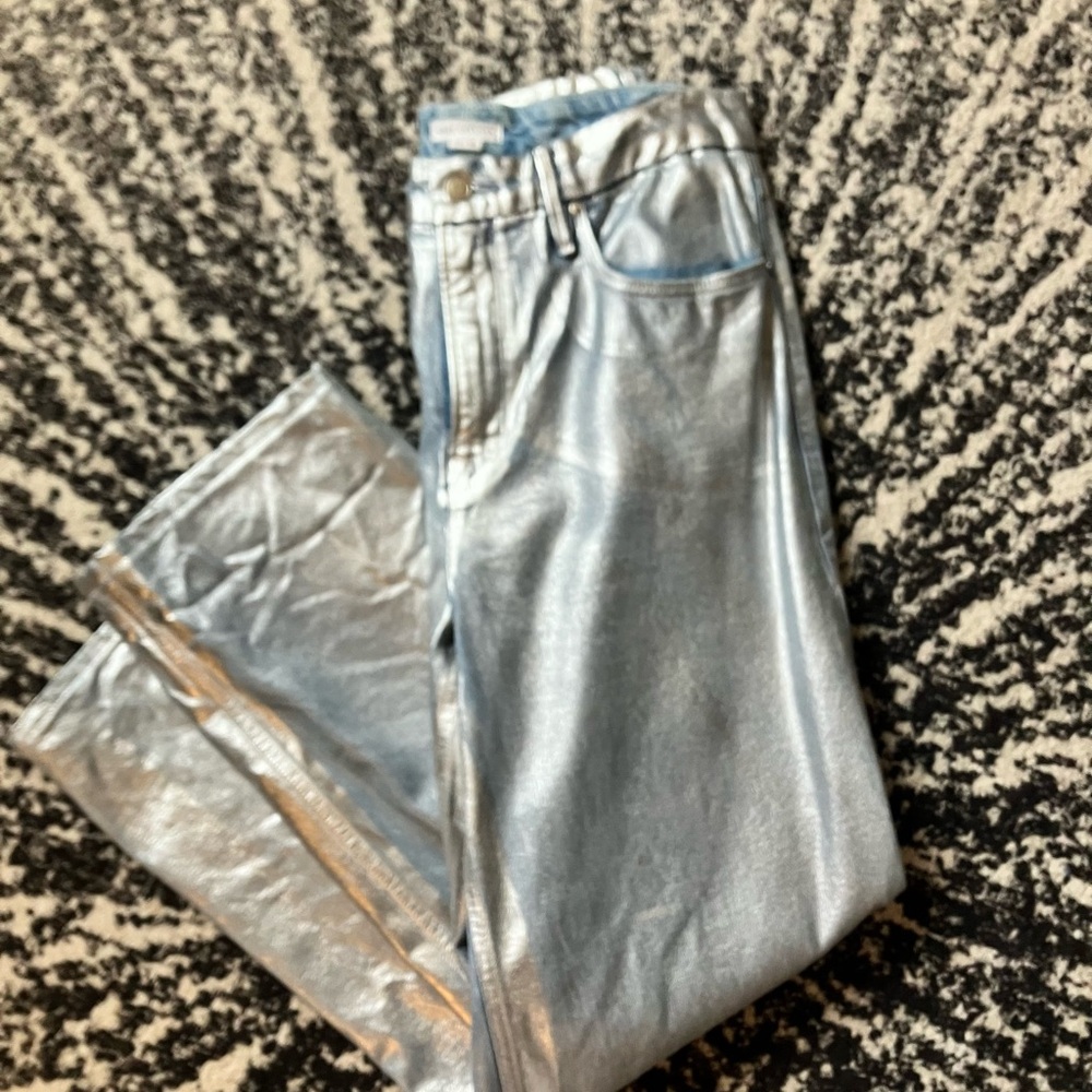Good American 90 jean pants whimsy silver 10 30 blue SALE denim straight leg